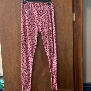 LuLaRoe Pink Floral Leggings